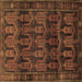 Square Machine Washable Persian Brown Traditional Rug, wshtr2498brn