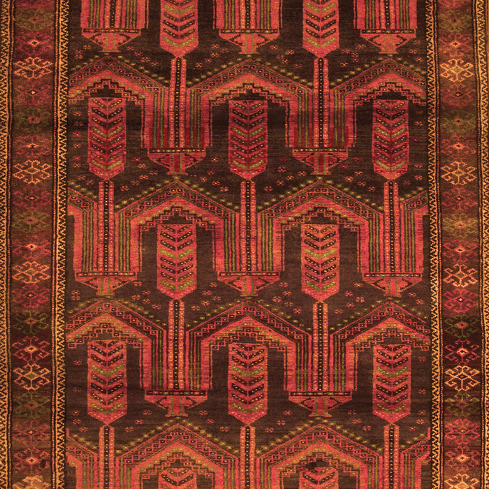 Serging Thickness of Machine Washable Persian Orange Traditional Area Rugs, wshtr2498org
