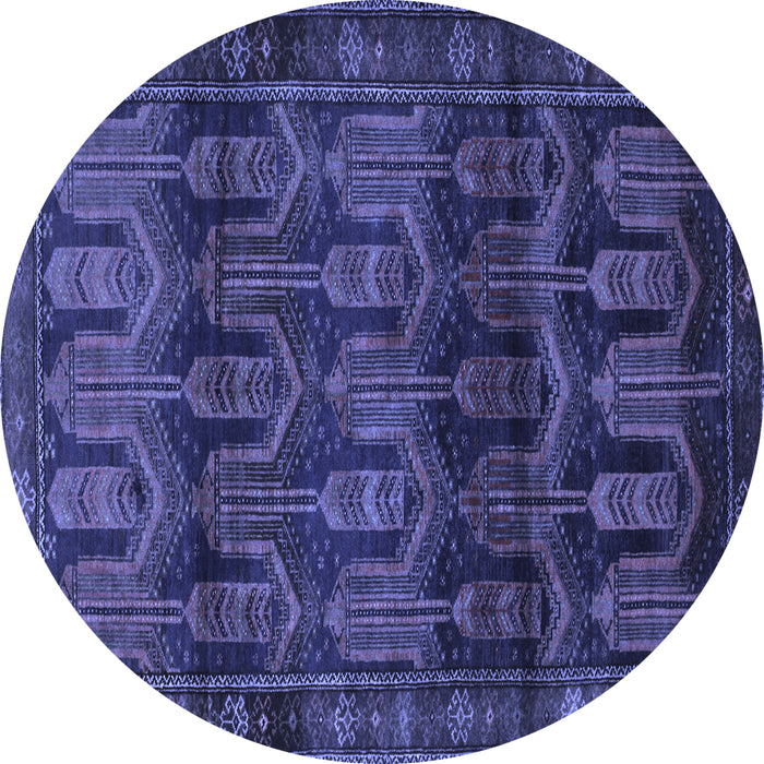 Round Persian Blue Traditional Rug, tr2498blu
