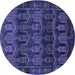 Round Persian Blue Traditional Rug, tr2498blu