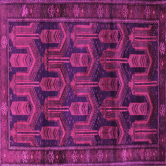Square Machine Washable Persian Pink Traditional Rug, wshtr2498pnk