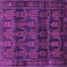 Square Machine Washable Persian Purple Traditional Area Rugs, wshtr2498pur