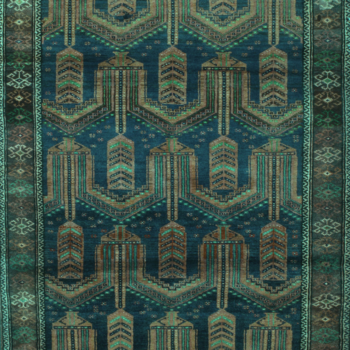 Machine Washable Persian Turquoise Traditional Area Rugs, wshtr2498turq