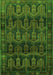 Serging Thickness of Machine Washable Persian Green Traditional Area Rugs, wshtr2498grn