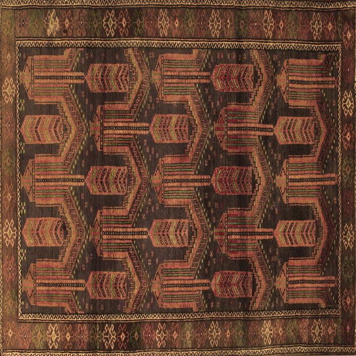 Square Persian Brown Traditional Rug, tr2498brn