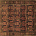 Square Persian Brown Traditional Rug, tr2498brn