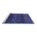 Sideview of Machine Washable Persian Blue Traditional Rug, wshtr2498blu