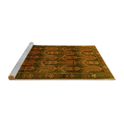 Sideview of Machine Washable Persian Yellow Traditional Rug, wshtr2498yw