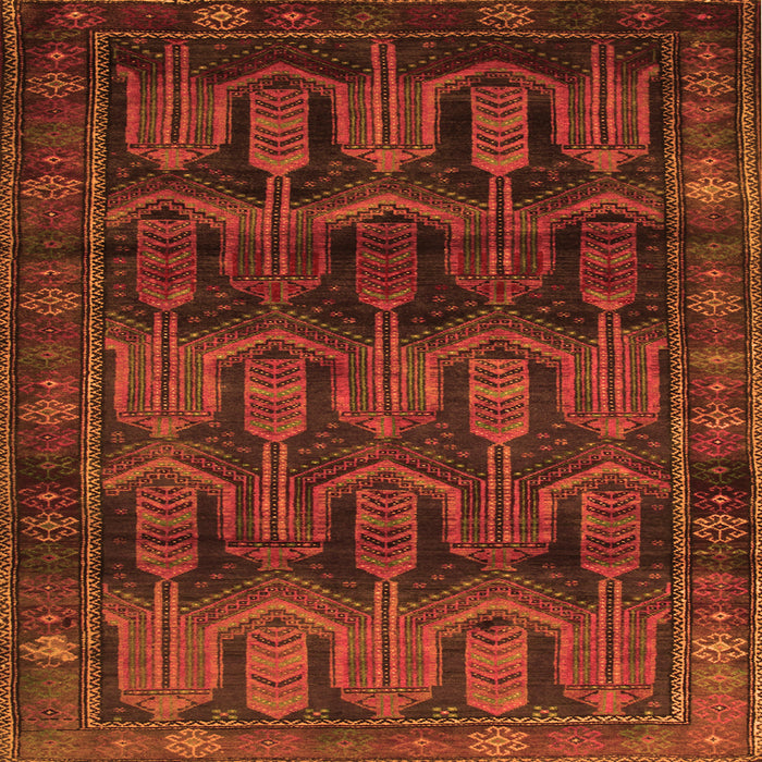 Serging Thickness of Persian Orange Traditional Rug, tr2498org