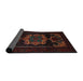 Sideview of Traditional Dark Brown Persian Rug, tr2499