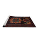 Sideview of Machine Washable Traditional Dark Brown Rug, wshtr2499