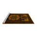 Sideview of Machine Washable Persian Yellow Traditional Rug, wshtr2499yw