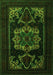 Serging Thickness of Machine Washable Persian Green Traditional Area Rugs, wshtr2499grn