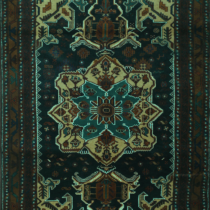 Machine Washable Persian Turquoise Traditional Area Rugs, wshtr2499turq