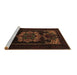 Sideview of Machine Washable Persian Brown Traditional Rug, wshtr2499brn