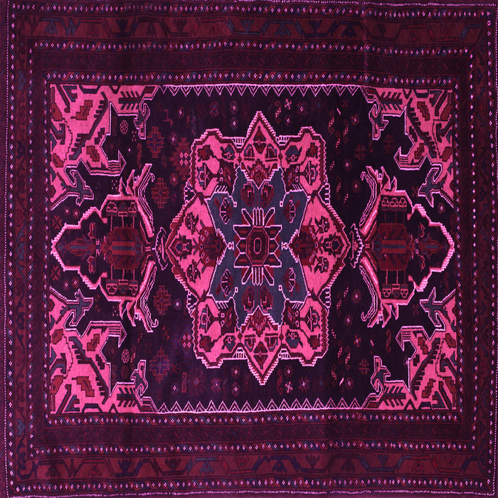 Square Machine Washable Persian Pink Traditional Rug, wshtr2499pnk