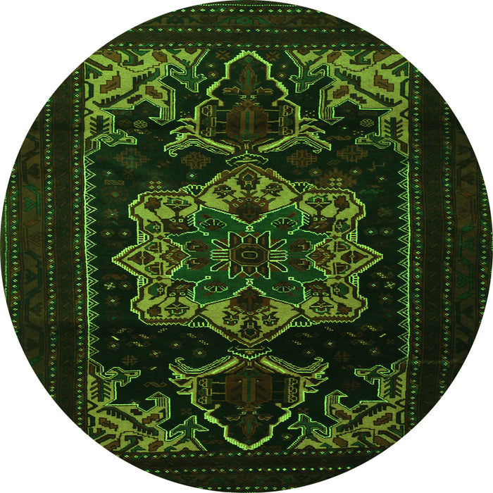 Square Persian Green Traditional Rug, tr2499grn