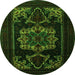 Square Persian Green Traditional Rug, tr2499grn