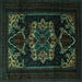 Square Persian Turquoise Traditional Rug, tr2499turq