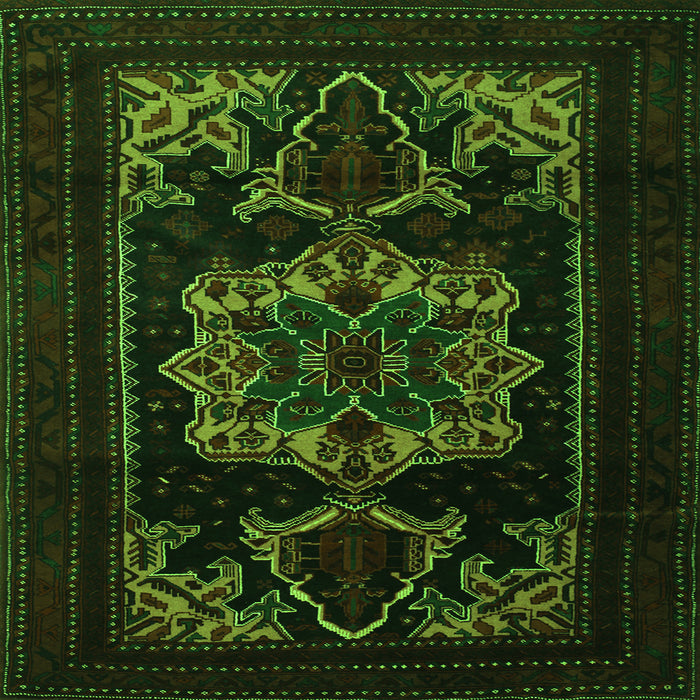 Serging Thickness of Persian Green Traditional Rug, tr2499grn