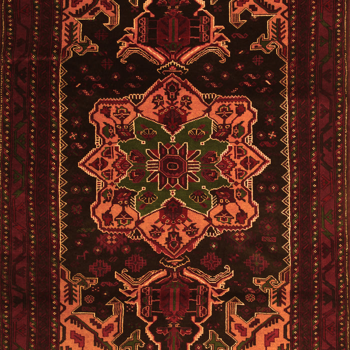 Serging Thickness of Machine Washable Persian Orange Traditional Area Rugs, wshtr2499org