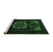 Sideview of Machine Washable Persian Emerald Green Traditional Area Rugs, wshtr2499emgrn