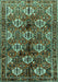 Machine Washable Persian Turquoise Traditional Area Rugs, wshtr249turq