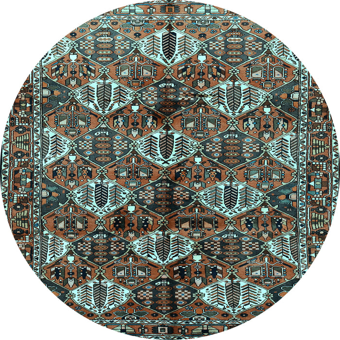 Round Persian Light Blue Traditional Rug, tr249lblu