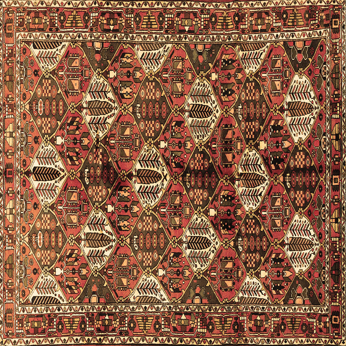Square Persian Brown Traditional Rug, tr249brn