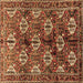 Square Persian Brown Traditional Rug, tr249brn
