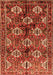 Serging Thickness of Machine Washable Persian Orange Traditional Area Rugs, wshtr249org