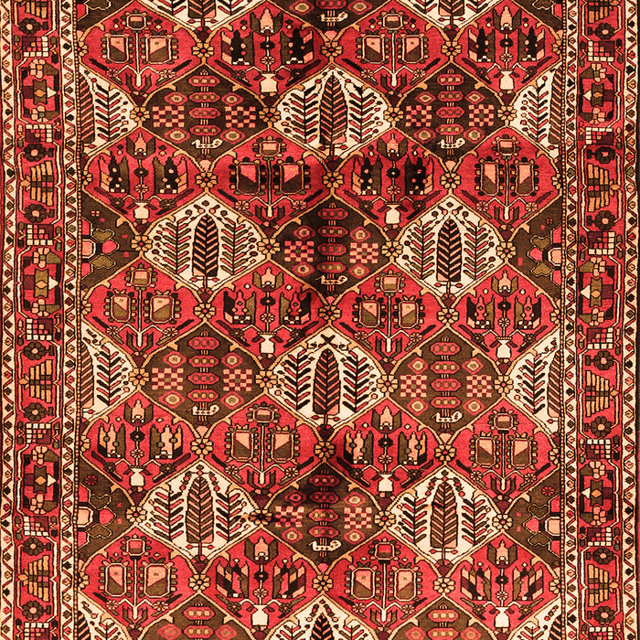Serging Thickness of Machine Washable Persian Orange Traditional Area Rugs, wshtr249org