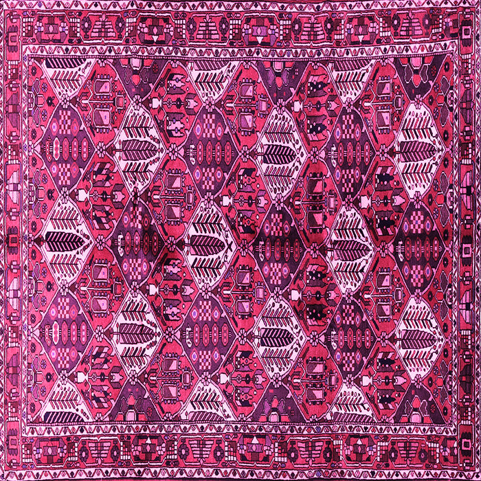 Square Machine Washable Persian Pink Traditional Rug, wshtr249pnk
