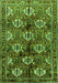 Serging Thickness of Machine Washable Persian Green Traditional Area Rugs, wshtr249grn