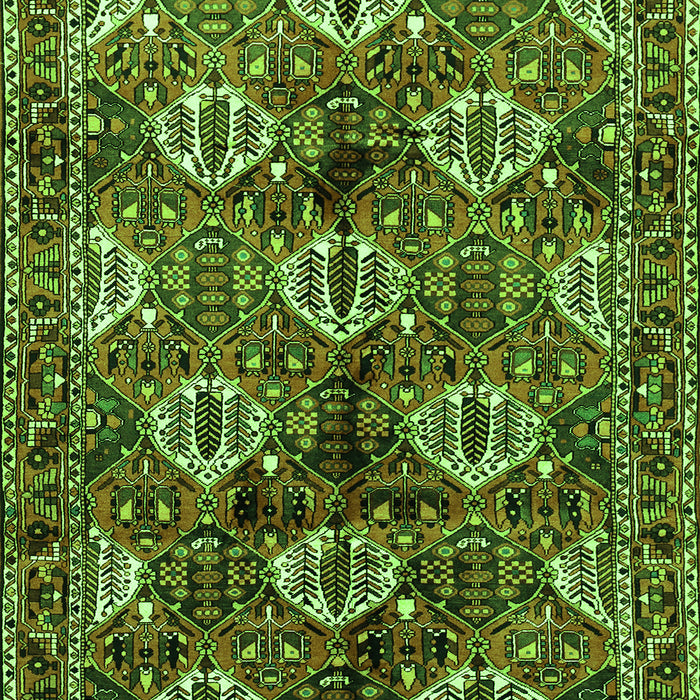 Serging Thickness of Machine Washable Persian Green Traditional Area Rugs, wshtr249grn