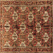 Square Machine Washable Persian Brown Traditional Rug, wshtr249brn