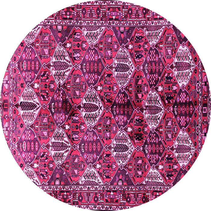 Round Persian Pink Traditional Rug, tr249pnk