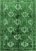 Machine Washable Persian Emerald Green Traditional Area Rugs, wshtr249emgrn