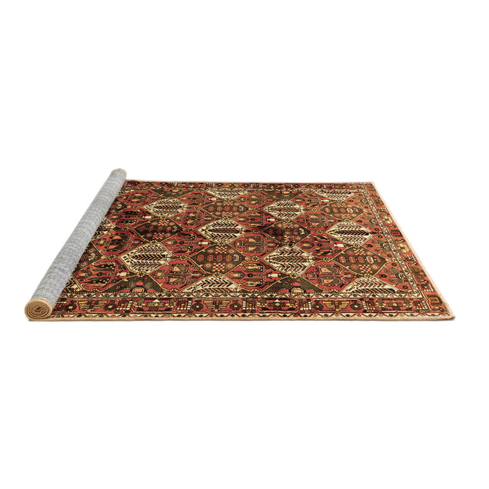Sideview of Machine Washable Persian Brown Traditional Rug, wshtr249brn