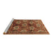 Sideview of Machine Washable Persian Brown Traditional Rug, wshtr249brn