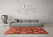 Machine Washable Persian Orange Traditional Area Rugs in a Living Room, wshtr249org