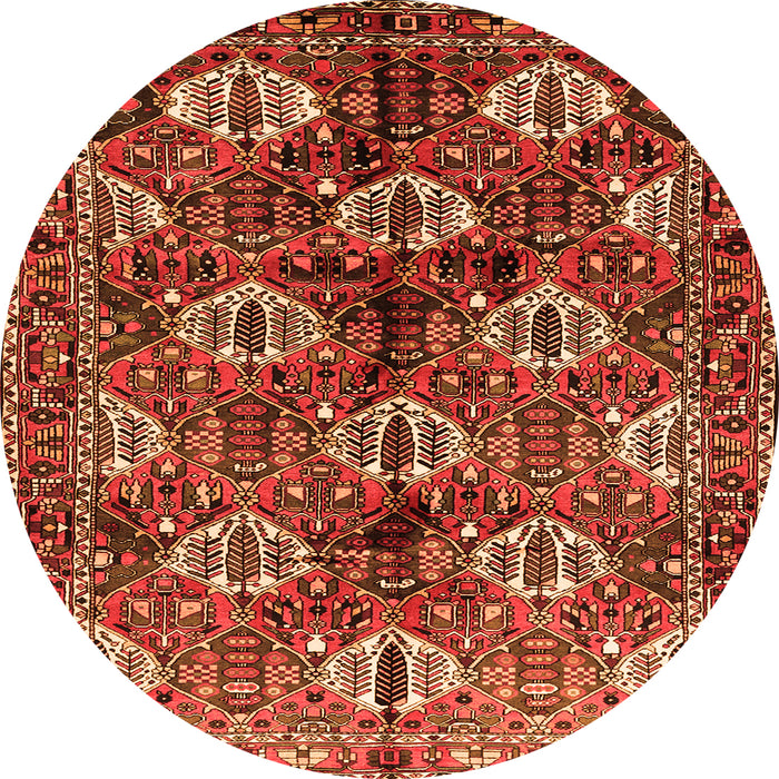 Square Persian Orange Traditional Rug, tr249org