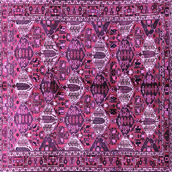 Square Machine Washable Persian Purple Traditional Area Rugs, wshtr249pur