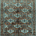 Square Machine Washable Persian Light Blue Traditional Rug, wshtr249lblu