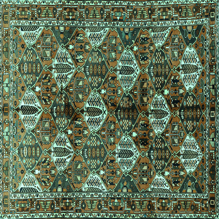 Square Persian Turquoise Traditional Rug, tr249turq