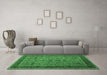 Machine Washable Persian Emerald Green Traditional Area Rugs in a Living Room,, wshtr24emgrn