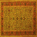 Square Persian Yellow Traditional Rug, tr24yw