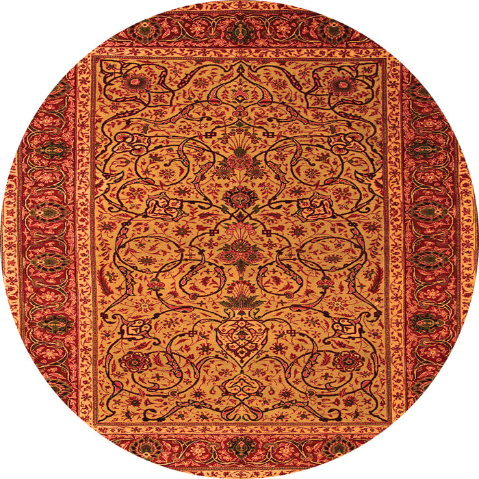 Machine Washable Persian Orange Traditional Area Rugs, wshtr24org