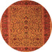 Machine Washable Persian Orange Traditional Area Rugs, wshtr24org