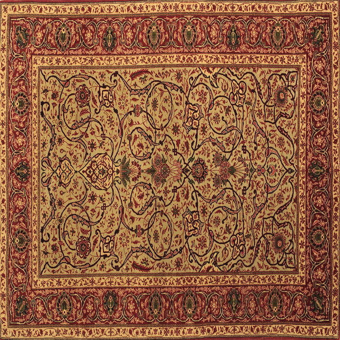 Square Machine Washable Persian Brown Traditional Rug, wshtr24brn